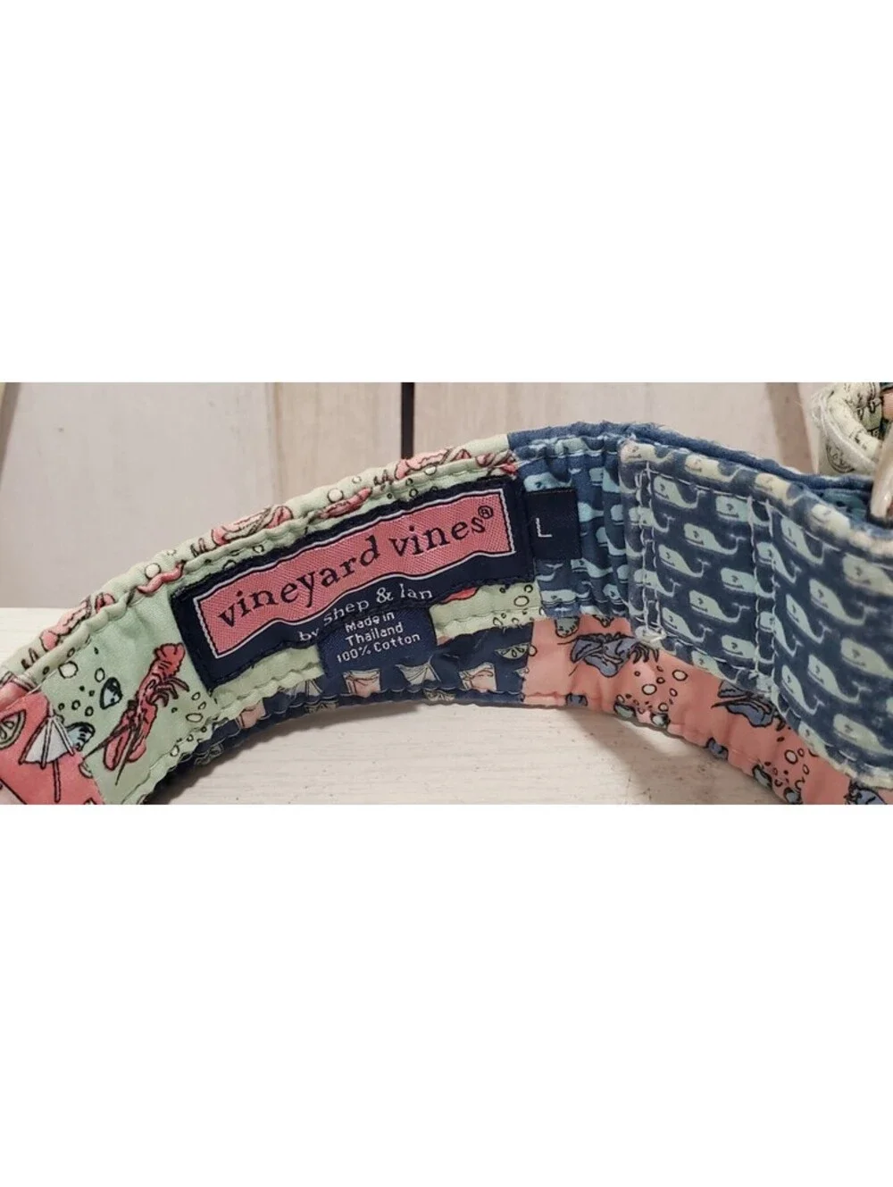 Vineyard Vines Men’s L Patchwork Icon D Ring Belt Whale Golf Palms Yachts Preppy